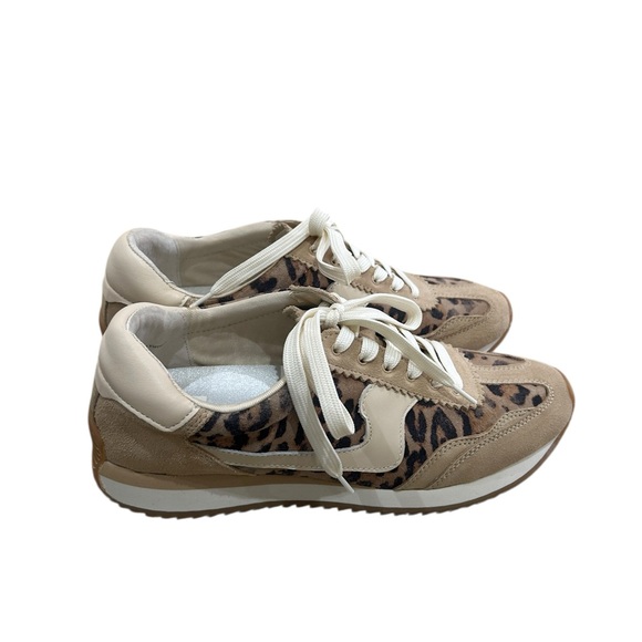 Dolce Vita Shoes - Nwot Dolce Vita Beige tan animal-Print Lace-Up suede fashion Sneakers size 10